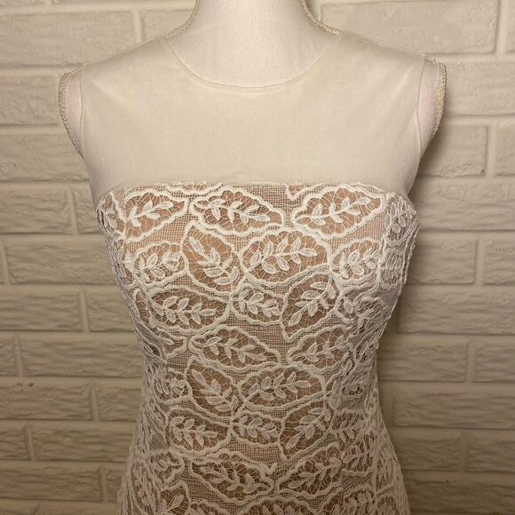 Dress the Population Tegan Illusion Mesh Embroidered Lace Cocktail Dress NEW S - Picture 10 of 13